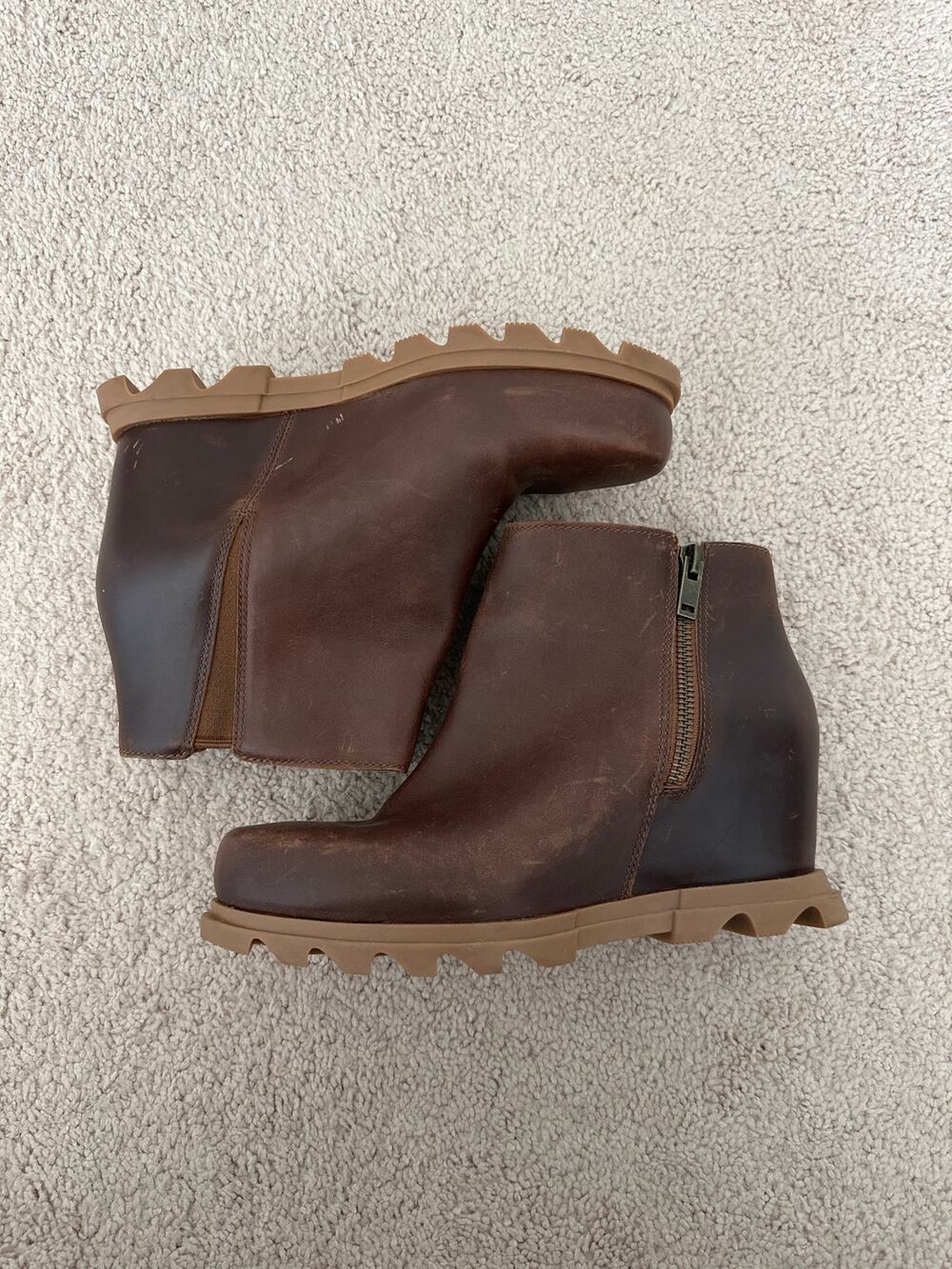SOREL Joan of Arctic Wedge III Boots Women’s 10 Brown Leather Waterproof